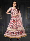 Lotus Pink Colour Latest Fancy Designer Festive Wear Soft Net Maslin Silk Digital Print Anakali Gown Collection 9